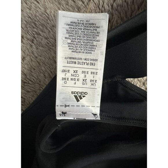adidas Women's Bra Black 2X Powerreact Training Padded Sports Bra (HC7492) New - Picture 11 of 13